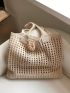 Large Crochet Bag Vacation Hollow Out Polyester