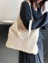 Large Crochet Bag Vacation Hollow Out Polyester