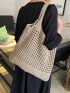 Large Crochet Bag Vacation Hollow Out Polyester