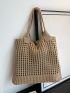 Large Crochet Bag Vacation Hollow Out Polyester