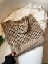 Large Crochet Bag Vacation Hollow Out Polyester