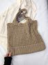 Large Crochet Bag Vacation Hollow Out Polyester