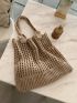 Large Crochet Bag Vacation Hollow Out Polyester