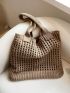 Large Crochet Bag Vacation Hollow Out Polyester