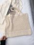 Large Crochet Bag Vacation Hollow Out Polyester