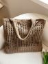 Large Crochet Bag Vacation Hollow Out Polyester