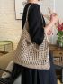 Large Crochet Bag Vacation Hollow Out Polyester