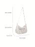 Crocodile Embossed Hobo Bag Studded Detail PU