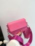 Mini Square Bag PU Neon Pink Funky With Small Pouch