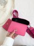 Mini Square Bag PU Neon Pink Funky With Small Pouch