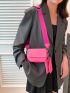 Mini Square Bag PU Neon Pink Funky With Small Pouch