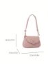 Flap Saddle Bag PU Pink Knot Decor