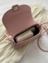 Flap Saddle Bag PU Pink Knot Decor