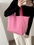 Pink Shopper Bag Large Capacity Polyester Minimalist