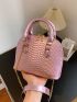 Mini Dome Bag Snakeskin Embossed Metallic PU Funky