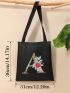 Letter & Flower Graphic Shopper Bag