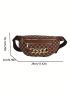 Medium Waist Bag Geometric Pattern Chain Decor