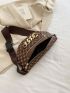 Medium Waist Bag Geometric Pattern Chain Decor