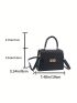 Mini Square Bag Geometric Pattern Top Handle Twist Lock