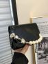 Mini Square Bag Faux Pearl Decor Chain Strap