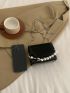 Mini Square Bag Faux Pearl Decor Chain Strap