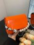 Mini Funky Square Bag Faux Pearl Decor Chain Strap