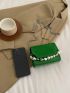 Mini Funky Square Bag Faux Pearl Decor Chain Strap