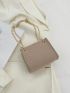 Mini Square Bag Solid Color Metal Decor Chain Strap, Clear Bag