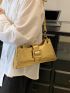 Crocodile Embossed Baguette Bag Medium Gold Funky