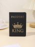 Letter & Crown Graphic Passport Case For Travel