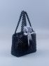 Beaded Satchel Bag With Inner Pouch Double Handle