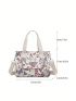 Butterfly Graphic Shoulder Tote Bag Small Double Handle