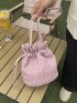 Mini Bucket Bag Ruched Detail Drawstring Design Pink