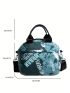 Medium Dome Bag Colorblock Letter Graphic Double Handle