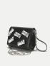 Mini Flap Square Bag Bow Decor Chain Strap