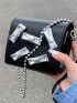 Mini Flap Square Bag Bow Decor Chain Strap