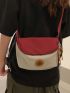 Polyamide Fanny Pack Patch Decor Zip Front Adjustable Strap Small