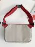 Polyamide Fanny Pack Patch Decor Zip Front Adjustable Strap Small