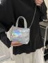 Mini Holographic Square Bag Double Handle Funky