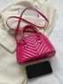 Chevron Dome Bag Small Double Handle Neon Pink Funky