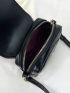 Mini Stitch Detail Square Bag Flap Black Elegant