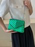 Mini PU Square Bag Quilted Pattern Flap Chain