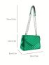 Mini PU Square Bag Quilted Pattern Flap Chain