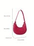 Small Hobo Bag Solid Color Zipper