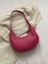 Small Hobo Bag Solid Color Zipper