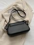 Small Crossbody Bag Solid Color Flap Adjustable-strap