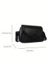 Small Crossbody Bag Solid Color Flap Adjustable-strap