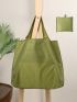 1pc Foldable Waterproof Portable Shopper Bag Large Capacity Supermarket Shopper Bag