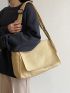 Oversized Messenger Bag Minimalist Khaki