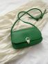 Small Flap Square Bag Metal Decor Green